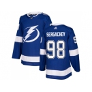 Men Adidas Tampa Bay Lightning #98 Mikhail Sergachev Blue Home Authentic Stitched NHL Jersey