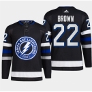 Men Tampa Bay Lightning #22 Logan Brown Black Alternate Premier Breakaway Stitched Jersey