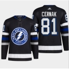 Men Tampa Bay Lightning #81 Erik Cernak Black Alternate Premier Breakaway Stitched Jersey