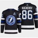 Men Tampa Bay Lightning #86 Nikita Kucherov Black Alternate Premier Breakaway Stitched Jersey