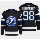 Men Tampa Bay Lightning #98 Mikhail Sergachev Black Alternate Premier Breakaway Stitched Jersey