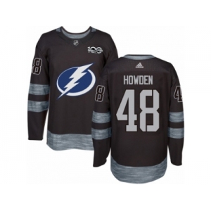 Men's Adidas Tampa Bay Lightning #48 Brett Howden Authentic Black 1917-2017 100th Anniversary NHL Jersey