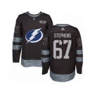 Men's Adidas Tampa Bay Lightning #67 Mitchell Stephens Authentic Black 1917-2017 100th Anniversary NHL Jersey