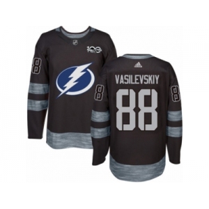 Men's Adidas Tampa Bay Lightning #88 Andrei Vasilevskiy Authentic Black 1917-2017 100th Anniversary NHL Jersey