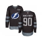 Men's Adidas Tampa Bay Lightning #90 Vladislav Namestnikov Authentic Black 1917-2017 100th Anniversary NHL Jersey