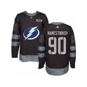 Men's Adidas Tampa Bay Lightning #90 Vladislav Namestnikov Authentic Black 1917-2017 100th Anniversary NHL Jersey