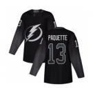 Men's Lightning #13 Cedric Paquette Black Alternate Authentic Stitched Hockey Jersey