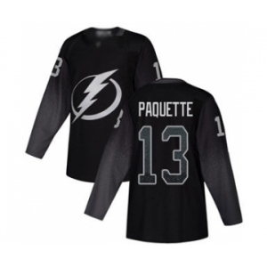 Men's Lightning #13 Cedric Paquette Black Alternate Authentic Stitched Hockey Jersey