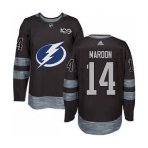 Men's Lightning #14 Pat Maroon Black 1917-2017 100th Anniversary Stitched Hockey Jersey