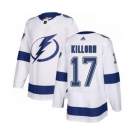 Men's Lightning #17 Alex Killorn White Road Authentic Stitched Hockey Jersey