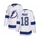 Men's Lightning #18 Ondrej Palat White Road Authentic Stitched Hockey Jersey