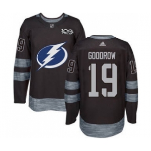 Men's Lightning #19 Barclay Goodrow Black 1917-2017 100th Anniversary Stitched Hockey Jersey