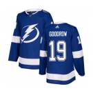 Men's Lightning #19 Barclay Goodrow Blue Home Authentic Stitched Hockey Jersey