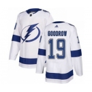 Men's Lightning #19 Barclay Goodrow White Road Authentic Stitched Hockey Jersey