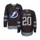 Men's Lightning #20 Blake Coleman Black 1917-2017 100th Anniversary Stitched Hockey Jersey