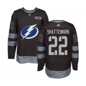 Men's Lightning #22 Kevin Shattenkirk Black 1917-2017 100th Anniversary Stitched Hockey Jersey