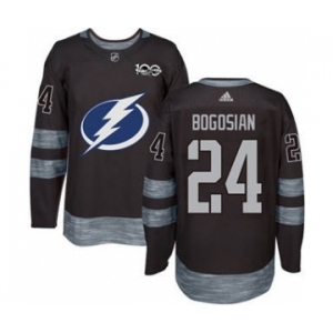 Men's Lightning #24 Zach Bogosian Black 1917-2017 100th Anniversary Stitched Hockey Jersey