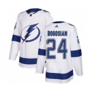 Men's Lightning #24 Zach Bogosian White Road Authentic Stitched Hockey Jersey