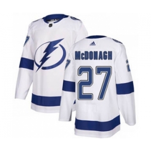 Men's Lightning #27 Ryan McDonagh White Road Authentic Stitched Hockey Jersey