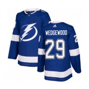 Men's Lightning #29 Scott Wedgewood Blue Home Authentic Stitched Hockey Jersey