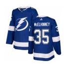 Men's Lightning #35 Curtis McElhinney Blue Home Authentic Stitched Hockey Jersey