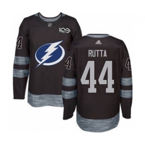 Men's Lightning #44 Jan Rutta Black 1917-2017 100th Anniversary Stitched Hockey Jersey