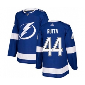 Men's Lightning #44 Jan Rutta Blue Home Authentic Stitched Hockey Jersey
