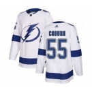 Men's Lightning #55 Braydon Coburn White Road Authentic Stitched Hockey Jersey