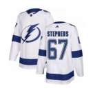 Men's Lightning #67 Mitchell Stephens White Road Authentic Stitched Hockey Jersey