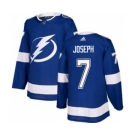 Men's Lightning #7 Mathieu Joseph Blue Home Authentic Stitched Hockey Jersey