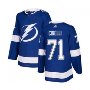 Men's Lightning #71 Anthony Cirelli Blue Home Authentic Stitched Hockey Jersey