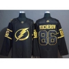 Men's Lightning #86 Nikita Kucherov Black Gold Authentic Stitched Hockey Jersey