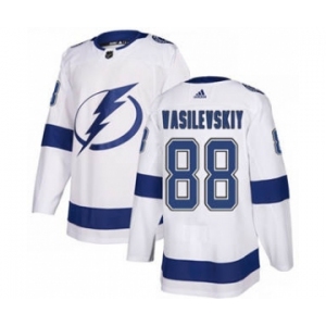 Men's Lightning #88 Andrei Vasilevskiy White Road Authentic Stitched Hockey Jersey