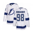 Men's Lightning #98 Mikhail Sergachev White Road Authentic Stitched Hockey Jersey