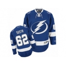 Men's Reebok Tampa Bay Lightning #62 Andrej Sustr Authentic Royal Blue Home NHL Jersey