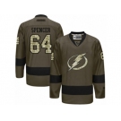 Men's Reebok Tampa Bay Lightning #64 Matthew Spencer Authentic Green Salute to Service NHL Jersey