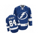 Men's Reebok Tampa Bay Lightning #64 Matthew Spencer Authentic Royal Blue Home NHL Jersey