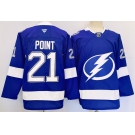 Men's Tampa Bay Lightning #21 Brayden Point 2024-25 Blue Stitched Jersey