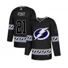 Men's Tampa Bay Lightning #21 Brayden Point Black Team Logo Fashion Stitched Hockey Jersey