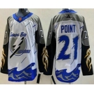 Men's Tampa Bay Lightning #21 Brayden Point White 2022 Reverse Retro Authentic Jersey