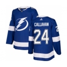 Men's Tampa Bay Lightning #24 Ryan Callahan Blue Home Stitched Hockey Jersey