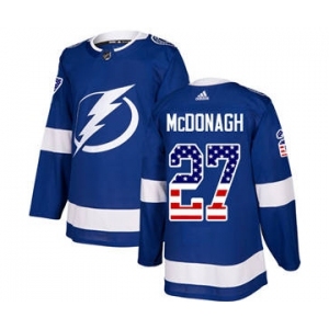 Men's Tampa Bay Lightning #27 Ryan McDonagh Blue Home USA Flag Stitched Hockey Jersey