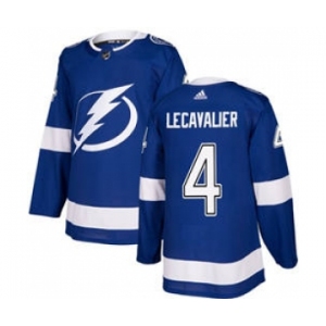 Men's Tampa Bay Lightning #4 Vincent Lecavalier Blue Home Stitched Hockey Jersey
