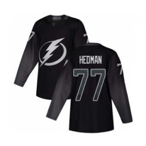 Men's Tampa Bay Lightning #77 Victor Hedman Black Alternate Stitched Hockey Jersey
