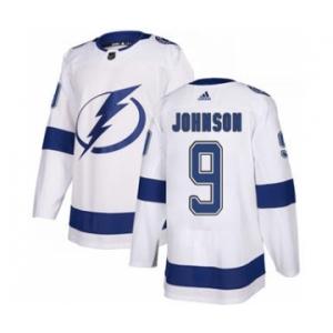 Men's Tampa Bay Lightning #9 Tyler Johnson White Road Stitched Hockey Jersey