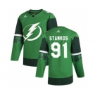 Men's Tampa Bay Lightning #91 Steven Stamkos 2020 St. Patrick's Day Stitched Hockey Jersey Green