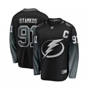 Men's Tampa Bay Lightning #91 Steven Stamkos Black Alternate Hockey Jersey