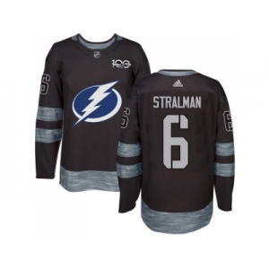 Tampa Bay Lightning #6 Anton Stralman Black 1917-2017 100th Anniversary Stitched NHL Jersey