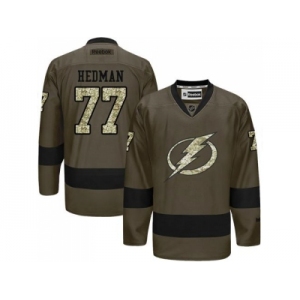 Tampa Bay Lightning #77 Victor Hedman Green Salute to Service Stitched NHL Jersey