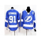 Youth Tampa Bay Lightning #91 Steven Stamkos Royal Blue Stitched NHL Jersey